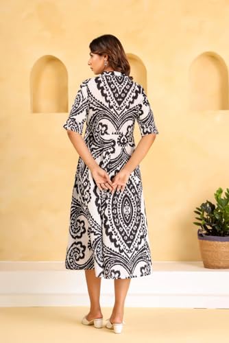 Leriya Fashion Rayon Women Below The Knee Western Midi Casual Dress