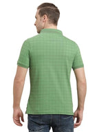 Turtle Men 100% Cotton Green Printed Polo T-Shirt