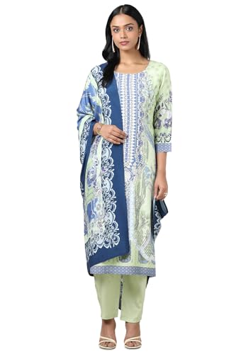Soch Women Muslin Floral Print Suit Set with Beads and Stones