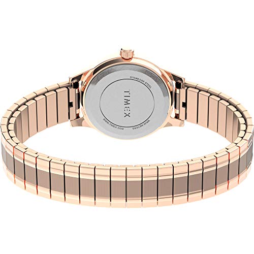 Timex Women's TW2U09100 Classic 28mm Rose Gold-Tone Stainless Steel Expansion Band Watch
