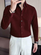 Greciilooks MenS Formal Button Down Shirt  Slim Fit Office Wear ShirtS For Men | Textured Long Sleeve Cotton Blend | Business