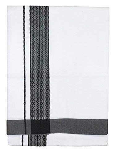 PRAKASAM COTTON Men Double Dhoti With fancy Border