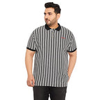 Bigbanana Plus Size MenS Regular Fit Striped Polo Tshirt (Erin,White,3Xl)