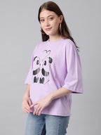 KOTTY Womens Cotton Blend Printed Oversized T-Shirts