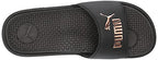 PUMA Women's COOL CAT Slide Sandals, Puma Black-Rose Gold, 10