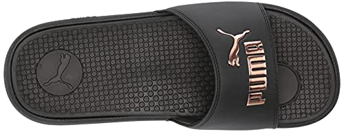 PUMA Women's COOL CAT Slide Sandals, Puma Black-Rose Gold, 10