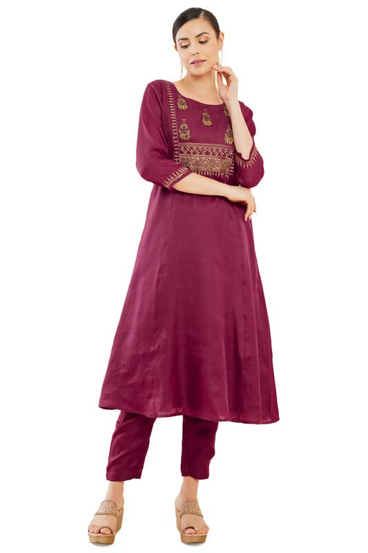 Soch Women Silk Blend Zardosi Hand Embroidered Kurta Set