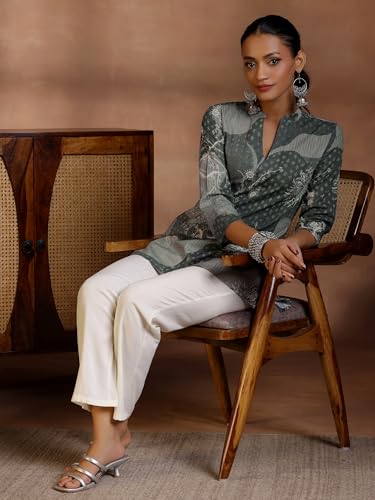 Libas WomenS Linen Regular Kurti (58158O_Grey