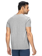 XYXX Mens Cotton Solid Regular Fit T Shirt (Xy_Cr15_Tshirt_1_Heather Grey)