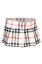 Music Legs 25074-BROWNPLDS-M Plaid Color Pleated Skirt  Brown - Small & Large
