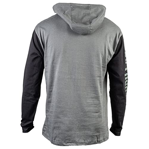 Caterpillar mens Upf Hooded Banner L/S Tee Shirt, Dark Shadow - Black, X-Large US