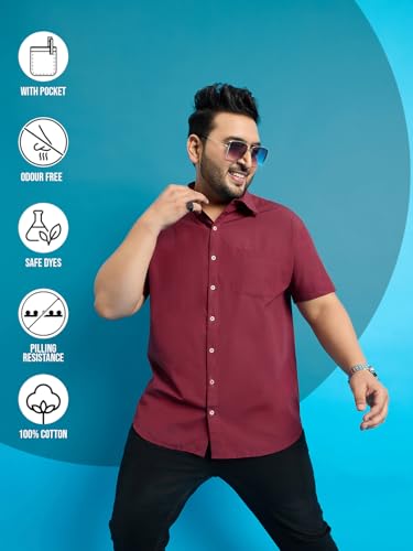 Bigbanana Plus Size MenS Regular Fit Solid Shirt