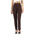 BlissClub Women AM PM Cotton Straight Pants - Regular | Wide Waistband | High Rise | Drawstring | 2 Pockets