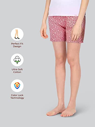 Lyra Pure Cotton Printed Night Shorts For Women