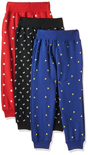 T2F Girls Regular Fit Printed Cotton Joggers Track Pants (Pack of 3)