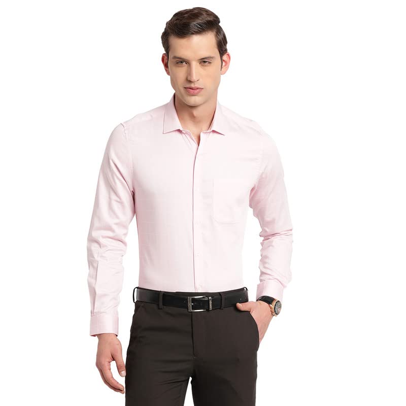 Turtle Men Pure Cotton Checked Slim Fit Formal Shirts Pink