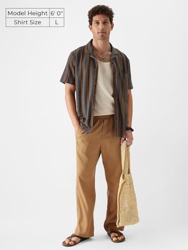 The Souled Store MenS Cotton Striped Oversized Fit Shirt