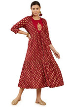 Soch Women Maroon Cotton Foil Print Kurtas