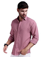 Tagas MenS Regular Fit Shirt (Ms-Hexa-Pink-L