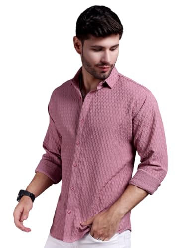 Tagas MenS Regular Fit Shirt (Ms-Hexa-Pink-L