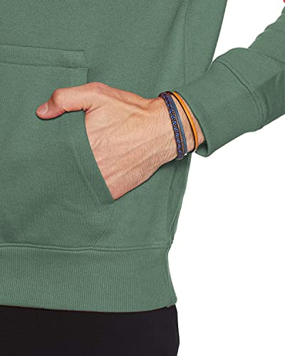 ADRO Men's Cotton Neck Hooded Sweatshirt (H-M-PLN-PT_Pista_S)