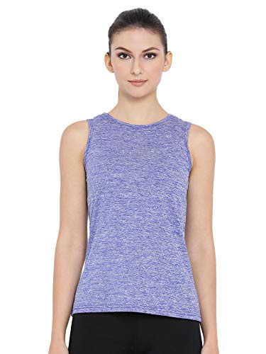 Clovia WomenS Blue Gym/Sports Textured Activewear Top (At0070P03_Blue_Xl)