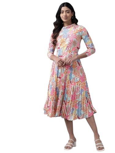 Aarika Womens Multi Colour Floral Print Polycrepe Dress (S-Xxl)