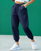 Bewakoof Air 1.0 Womens Solid Super Loose Fit Joggers_624667_Blue_2XL