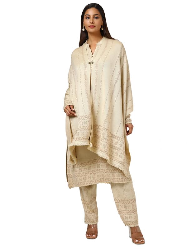 Soch Women Acrylic Woven Design Winter Suit Set with Beads