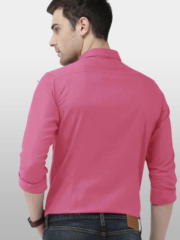 Tee Projekt Mens Shirt Solid Cotton Long Sleeve Button Down Beach l Office l Home (Pack of 1)