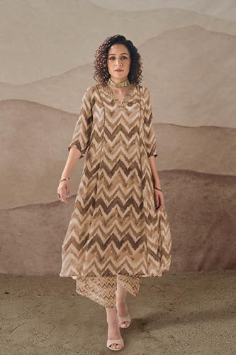 Toochki Dress For Women | Two Piece Dress For Women Long | Dress | Maxi Dress For Women | Dresses | Zig Zag Printed Dress | Cott