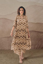 Toochki Dress For Women | Two Piece Dress For Women Long | Dress | Maxi Dress For Women | Dresses | Zig Zag Printed Dress | Cott