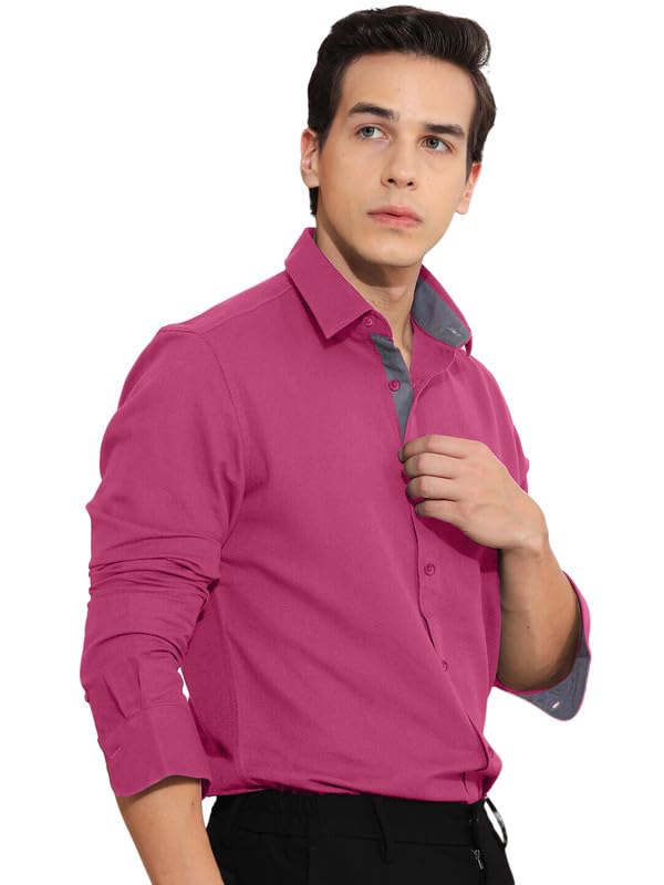 Tee Projekt Cotton Office wear Shirt|| Solid Shirt for Mens|| Casual Shirt for Men||Long Sleeve Spread Collar Shirt for Men Pin