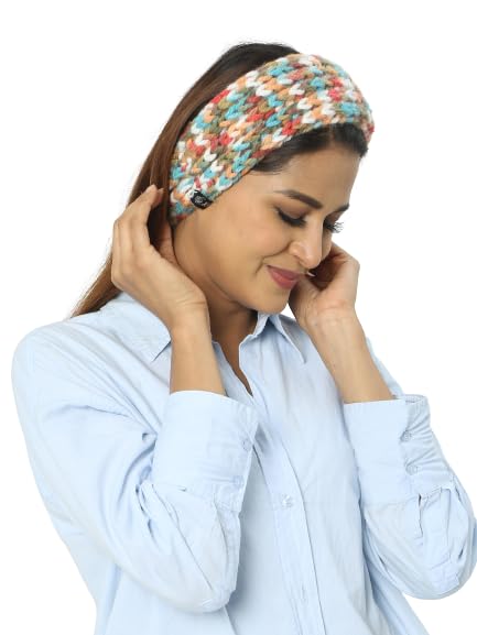 Kanpatti Hand Knitted Woolen Headwraps Cum Neck Warmer For Women And Girls (Pack Of 2) 12