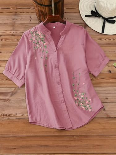 Litzo Shirts For Women  Korean Style Short Sleeve Button Down | Regular Fit Western Latest Stylish Office Wear Tops Women (L-100