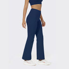 BlissClub Womens The Ultimate Flare Pants Lite| Relaxed Fit High Waist|Ankle Length Pants with Back Pocket