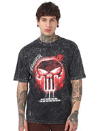 Bewakoof Official Marvel Merchandise Punisher Mens Graphic Print Oversized Fit Half Sleeve Round Neck Pure Cotton T-Shirt_66642