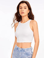 Greciilooks WomenS Ribbed Collared Spaghetti Half Sleeve Crop Tops For GirlS | Cardigan Plus Size Jeans Short Top For Women (M