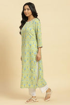 W For Woman Women'S Cotton Regular Fit Floral Kurta