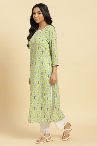 W For Woman Women'S Cotton Regular Fit Floral Kurta