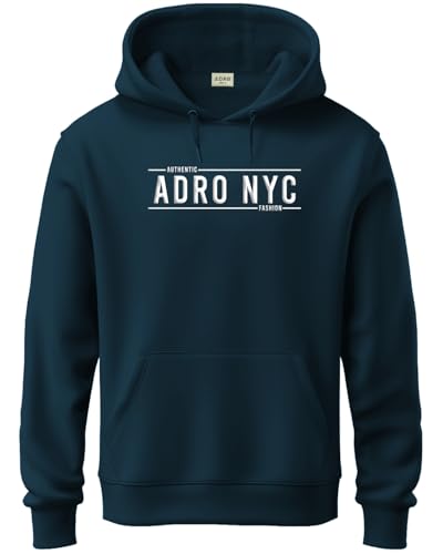 ADRO Men's Cotton Neck Hooded Sweatshirt (H24-ADRO-SB_Teal