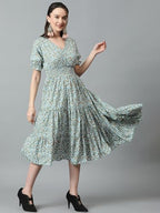 Kotty WomenS Fit And Flare Printed Multicolor Dress