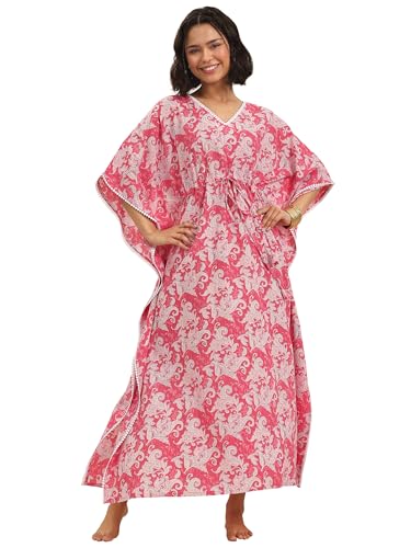Libas WomenS Cotton Above Knee Casual Nightdress (50359_One Size) Pink