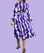 Leriya Fashion Rayon Fit and Flare Below The Knee Women Dress (LF-WD1221_Blue