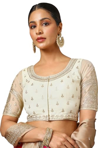 Soch Women Tissue Embroidered Padded Blouse with Sequins