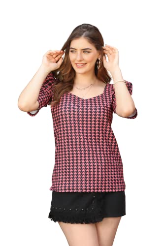 DHRUVI TRENDZ Women Cotton Lycra Top for Women Regular Fit Regular (DT-W1536_Maroon_S)