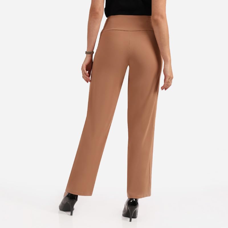 BlissClub Ultimate Wide Lite for Women Above 55 ft Tall | High Waist Trousers and Formal Pants for Office wear | Comfortable fi
