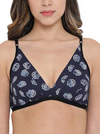 Clovia Womens Cotton Half Cup Bra (BR1595Y0834B_Blue_34B)