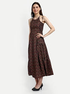 Tagas Women'S Delta Cotton Fit And Flare Maxi Dress (Op-3019-Black)