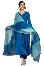 GoSriKi Womens Cotton Blend Anarkali Embroidered Kurta with Pant & Dupatta (GSK-Cerosin-GS_XL_Blue_X-Large)